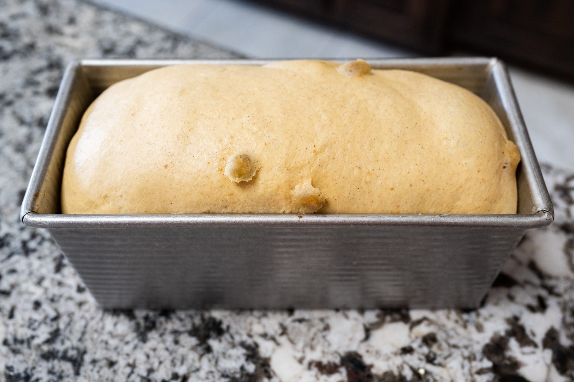 Fully proofed dough ready for baking