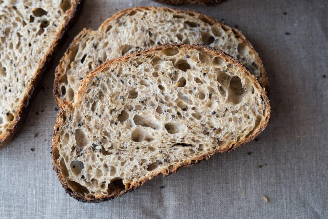 seeded sourdough crumb