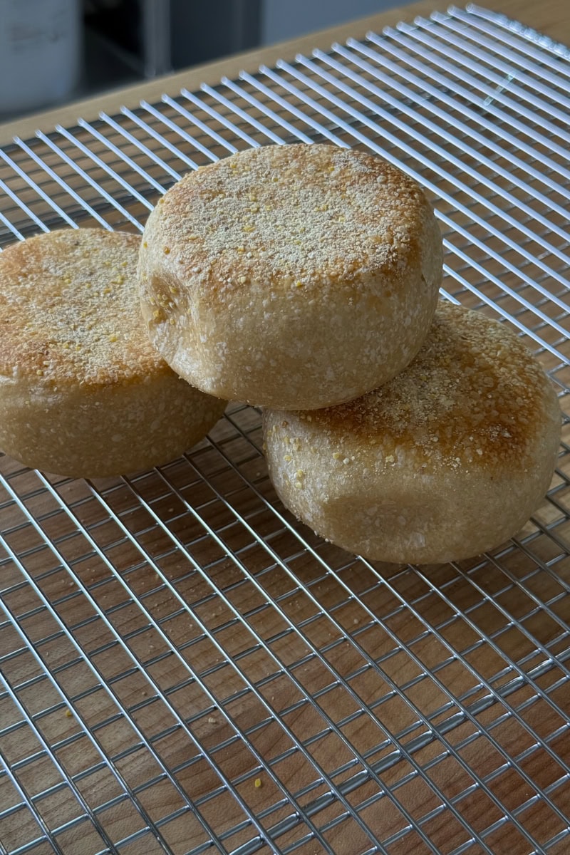 Baked English muffins in the Rackmaster oven.