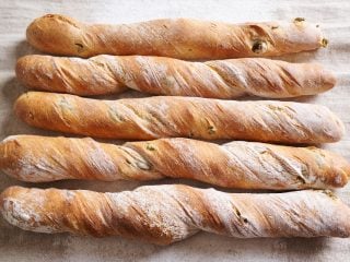 Sourdough filoncini (twisted baguettes)