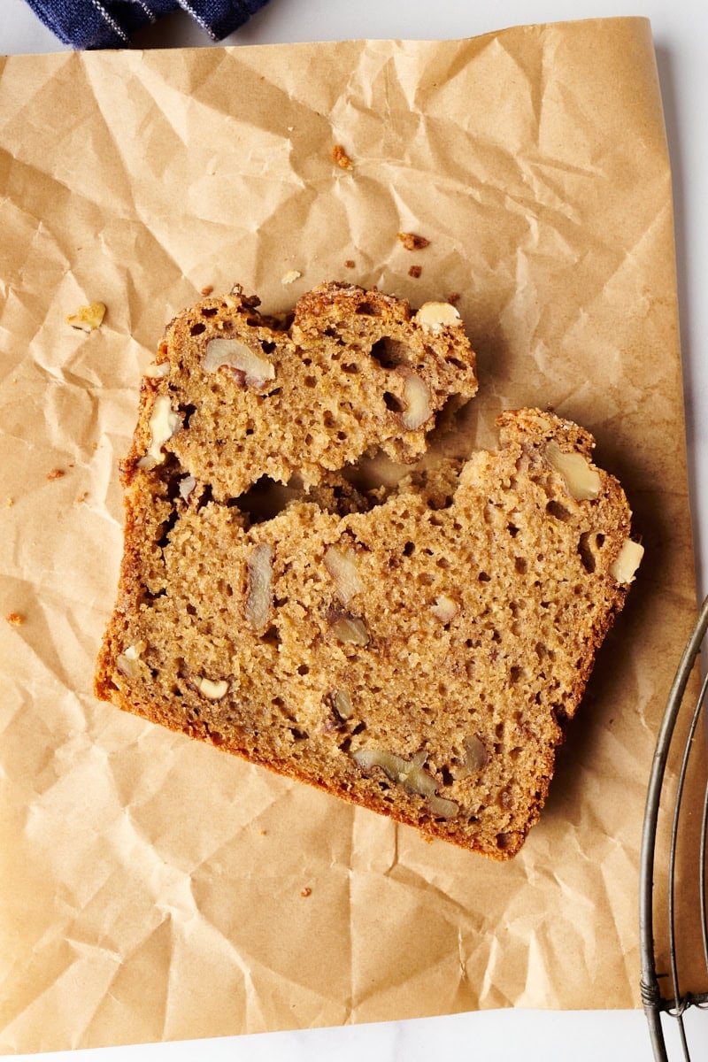 Sourdough starter discard banana bread moist crumb.