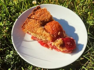 Sourdough discard plum torte.